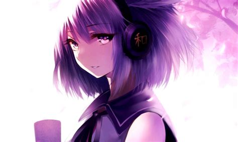 Follow the vibe and change your wallpaper every day! Anime Girls Purple Hair Gamer Wallpapers - Wallpaper Cave