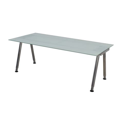 Hack a super long l shaped desk #3 linnmon desk. 69% OFF - IKEA IKEA Galant glass Top Desk / Tables