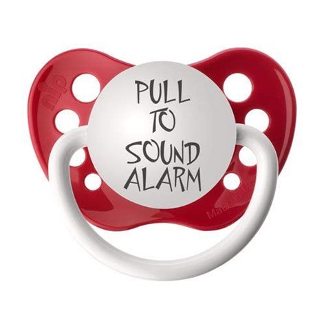 Personalized Pacifiers Pull To Sound The Alarm In Red Baby