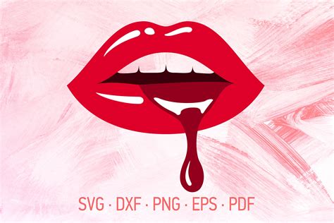 Dripping Lips SVG Cut File For Cricut Mouth Lip Drip Gloss Etsy