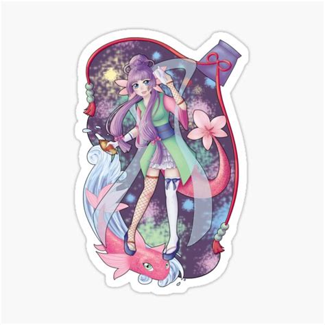 Axolotl Mermaid And Fish Mascot Sticker For Sale By Luvmaila Redbubble