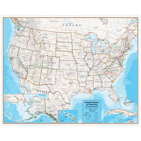 United States Wall Map United Art And Education
