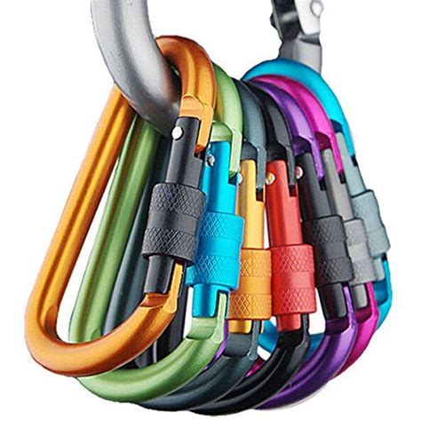 Homepro 5pcs Safety Buckle Aluminum Carabiner Key Chain Quick Release