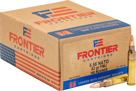 Hornady Frontier 556x45mm Nato 62gr Fmj Rifle Ammo 150 Rounds