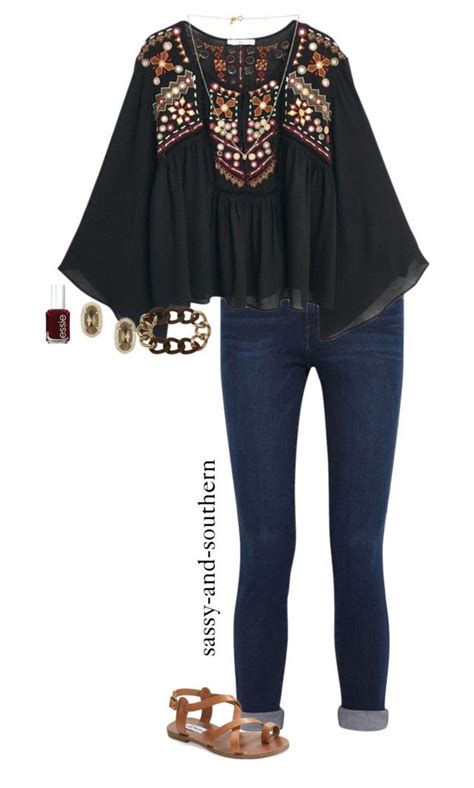 Bohemian Outfit By Sassy And Southern Liked On Polyvore Featuring Frame Denim MANGO
