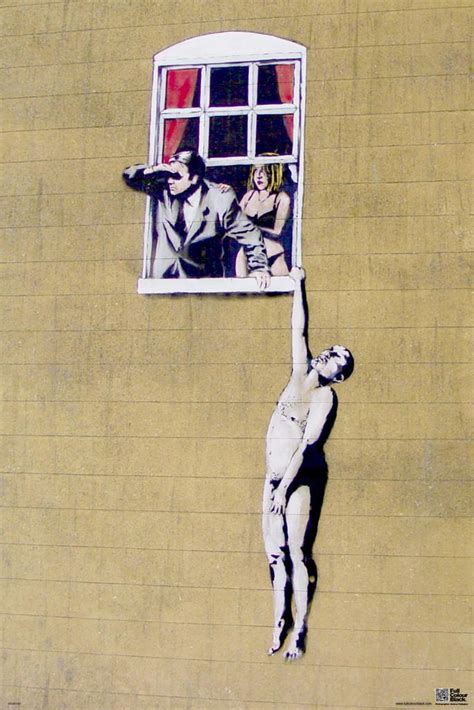 Banksy Naked Man Window Graffiti Street Art Urban Photo Poster 12x18