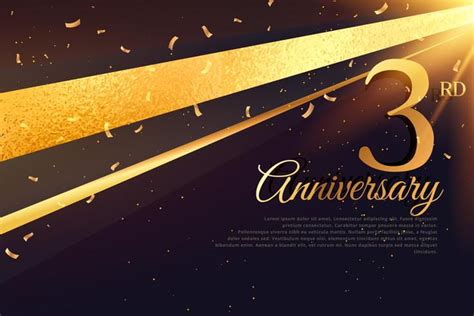 3rd Anniversary Celebration Card Template Eps Vector Uidownload