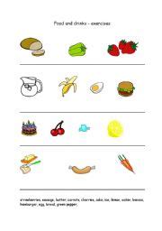 Free esl resources for kids including flashcards, handwriting worksheets, classroom games and children's song lyrics. English worksheets: food and drink worksheet
