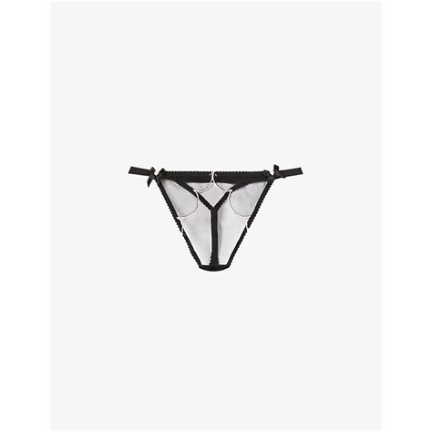 Agent Provocateur Lorna Mid Rise Stretch Mesh Thong Blackpink