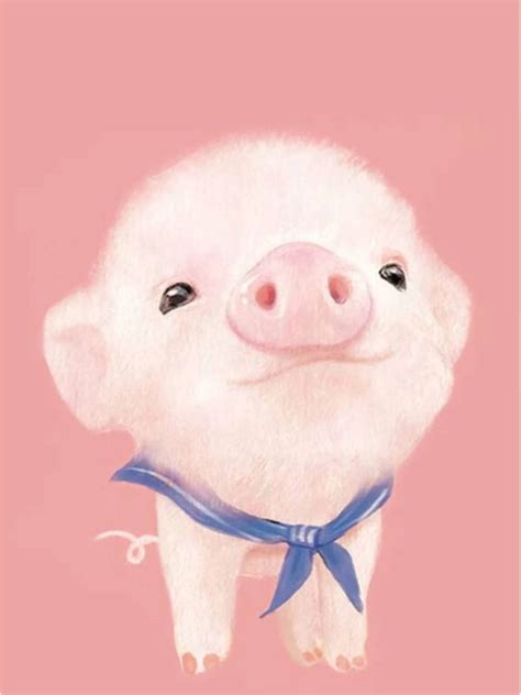 Download Cute Pig Digital Painting Wallpaper