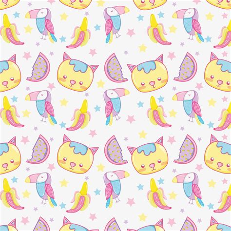 Punchy Pastel Cute Animals Background Pattern 624773 Vector Art At Vecteezy