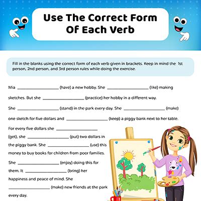 Fill Correct Form Of Each Verb Verb Tense Worksheets Momjunction