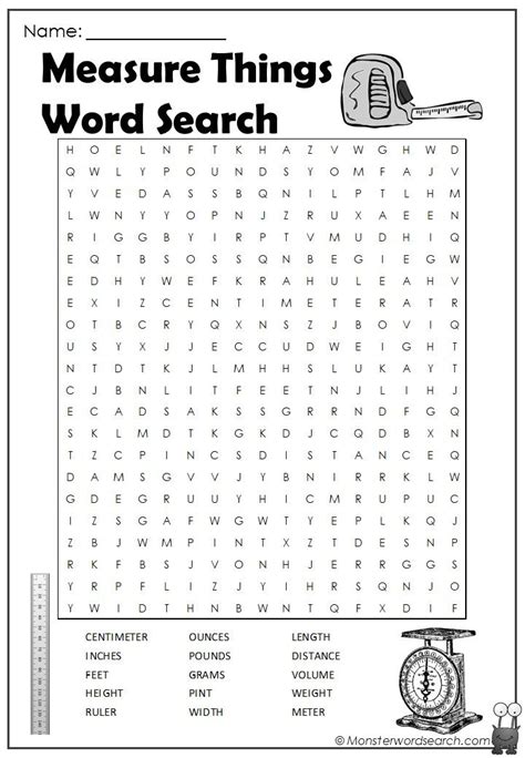 Measure Things Word Search Word Puzzles For Kids Word Find Word Search