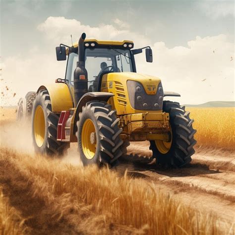 Premium Ai Image A Tractor With The Word Tractor On The Front Of It