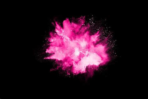 Pink Powder Explosion On Black Background Stock Photo Image Of Dirt