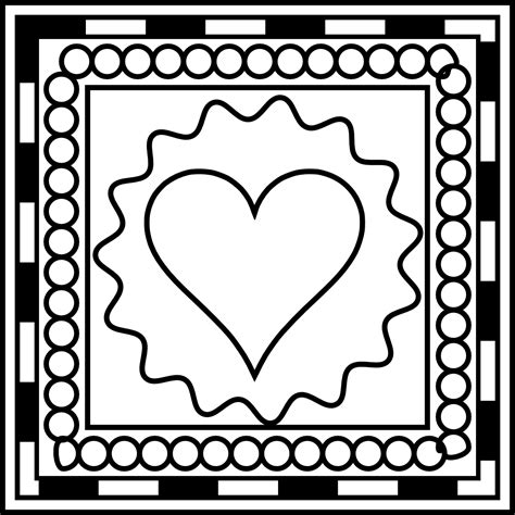 Day Digital Stamp Decorative Heart Tile Free Digital Stamp Digital