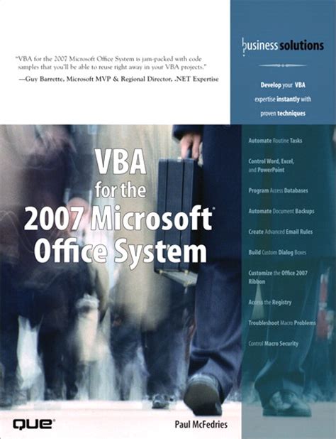 Vba For The 2007 Microsoft Office System Informit