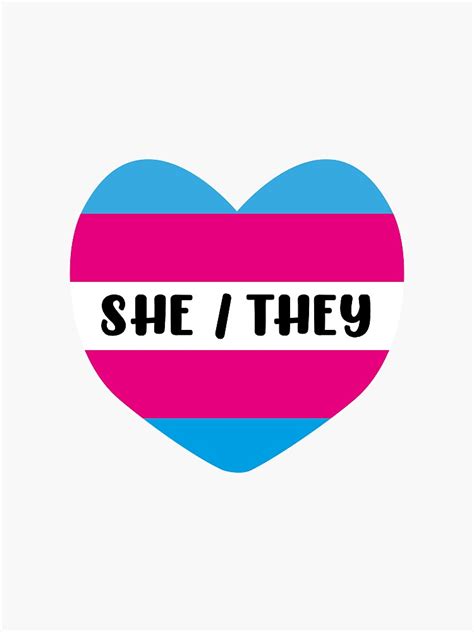 Trans Flag Shethey Pronoun Sticker For Sale By Logray Redbubble