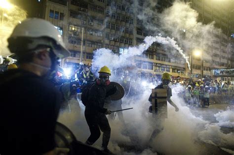 Police Launch Tear Gas As Hong Kong Protest Turns Violent The