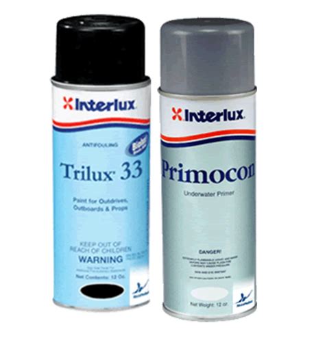 Interlux Trilux Aerosol Spray Boat Bottom Paint And Primer Kit