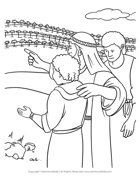 Parable Of Two Sons Coloring Page Sermons4kids