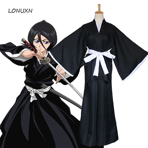 Anime Bleach Kuchiki Rukia Soul Reaper Cosplay Morte Shinigami Kimono