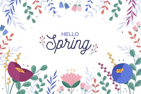 Free Vector Seasonal Spring Greeting With Flowers