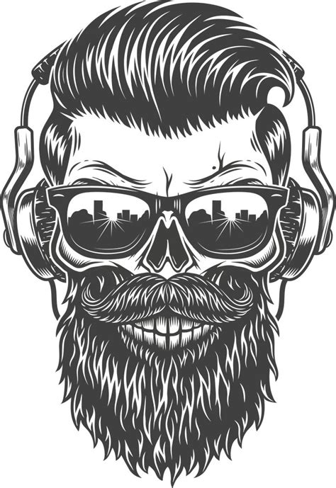 Imagem Em Png Beard Drawing Monochrome Illustration Skull Beard Sexiz Pix