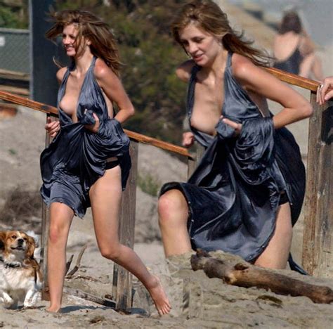 Mischa Barton Nude Boobs Slip Out Of The Dress On The Beach