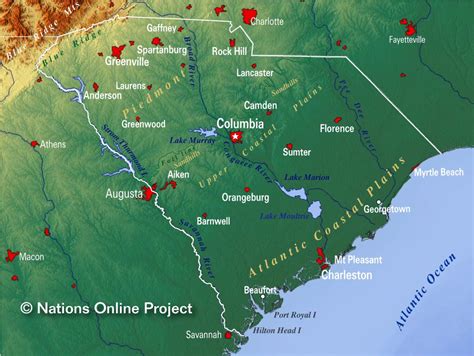 Map Of The State Of South Carolina Usa Nations Online Project