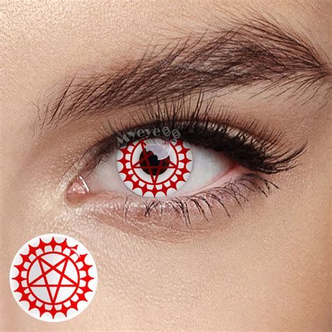Myeyebb Blind Ciels Contract Red And White Cosplay Colored Contact Lenses