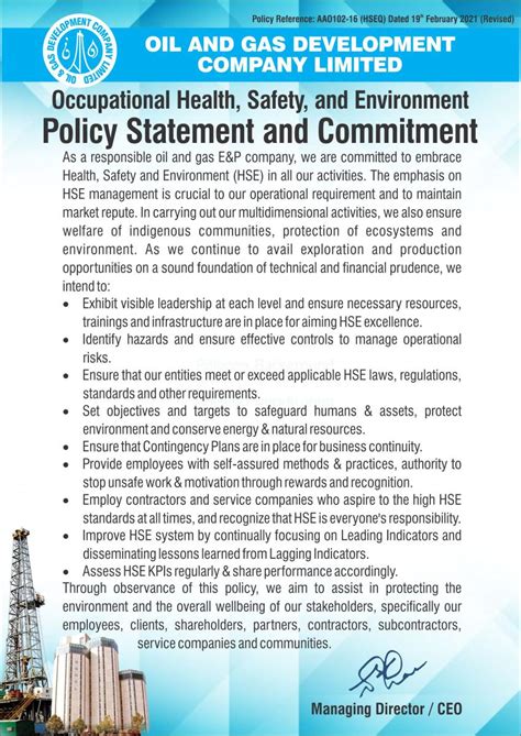 Hse Policy Statement Ogdcl