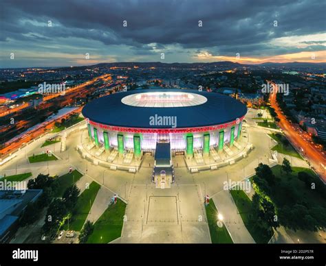 Amazing Giant Arena Building In Hungary Illuminated Ferenc Puskas