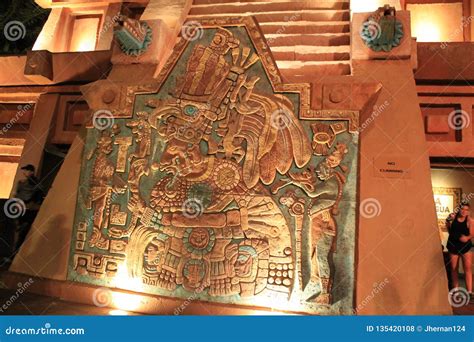Aztec Or Mayan Carving At Epcot Editorial Stock Photo Image Of