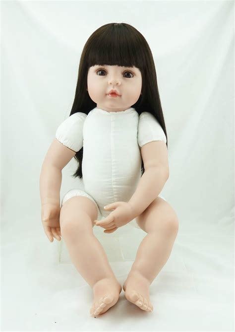 Aliexpress Buy Inch Reborn Baby Girl Doll Naked Doll With Long