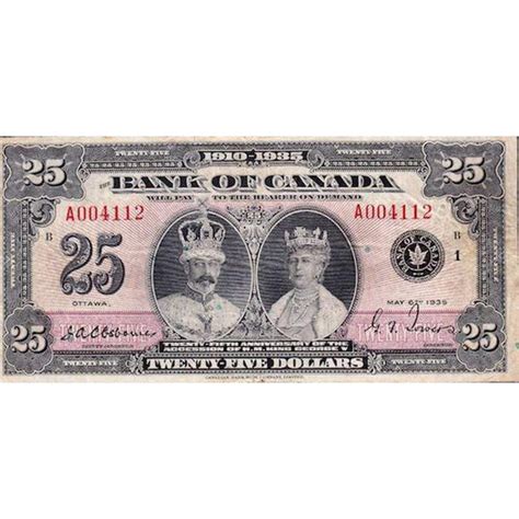 1935 Bank Of Canada 25 Bill Muzeum