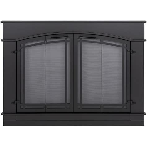 Pleasant Hearth Fieldcrest Black Small Bi Fold Fireplace Doors With