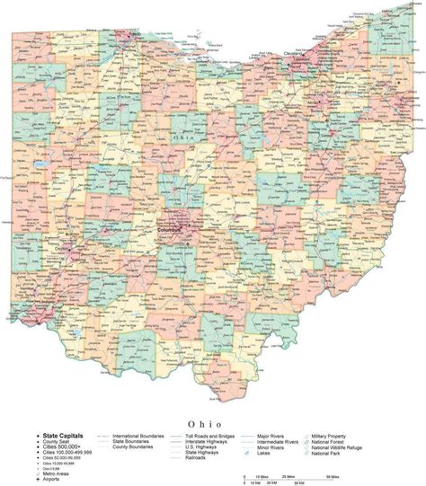 Ohio Counties Map With Cities All In One Photos