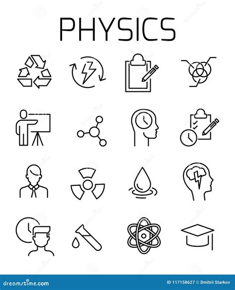 Physics Related Vector Icon Set Stock Vector Illustration Of Pattern