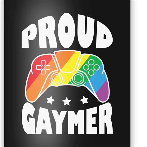 Lgbt Pride Month Proud Gamer Retro Gaming Rainbow Flag Poster