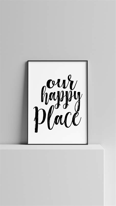 Happy Place Sign Printable Our Happy Place Wall Art Modern Etsy