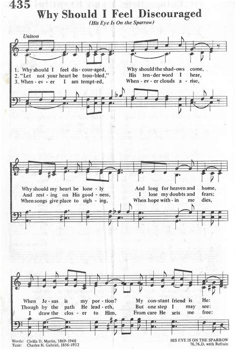 Why Should I Feel Discouraged Hymn Satb Page 1 Of 2 Great Song
