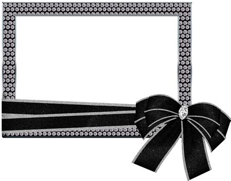 Silver Transparent Png Photo Frame With Diamonds And Bow K