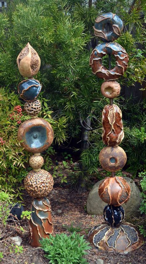 Artist Portfolio Ceramic Totem Handmade Garden Art Garden Art