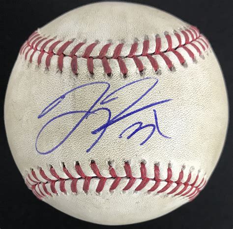 Joc russell pederson…resides in los angeles, ca with wife, kelsey and daughter, poppy…committed to play baseball at the university of. Lot Detail - Joc Pederson Signed & Game Used OML Baseball ...
