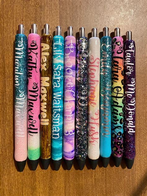 Glitter Pens Personalized Glitter Pens Teacher Pens T Etsy