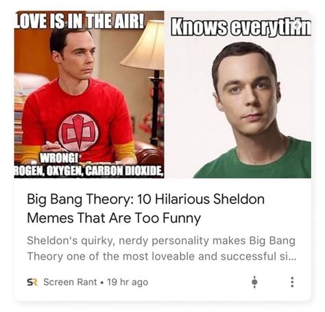 Big Bang Theory 10 Hilarious Sheldon Memes That Are Too Funny Sheldon S Quírky Nerdy