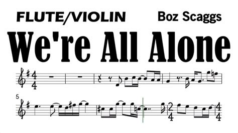 Were All Alone Flute Violin Sheet Music Backing Track Play Along