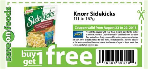 Nothing says free like a free lunch! Save On Foods: Buy One Get One Free Knorr Sidekicks ...