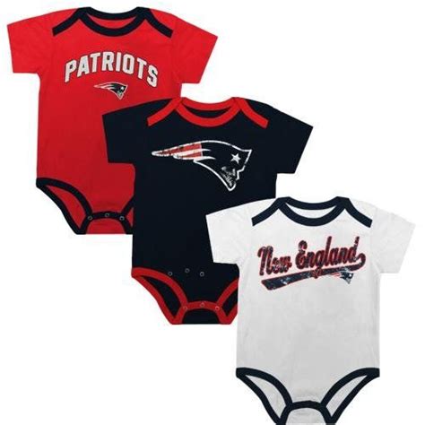 Nfl New England Patriots Newborn 3 Piece Creeper Set Rednavy Blue